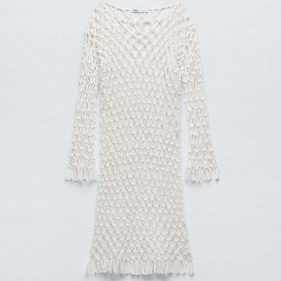 ZARA MACRAME KNIT DRESS LIMITED EDITION - Picture 6 of 9